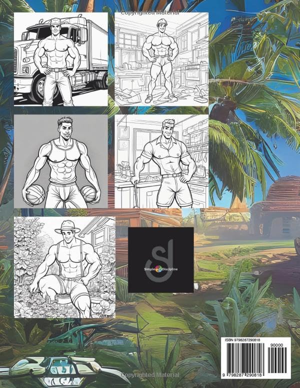 Sexy Half Naked Men at Work adult coloring book: Fun and humorous original illustrations makes a great gag gift as well