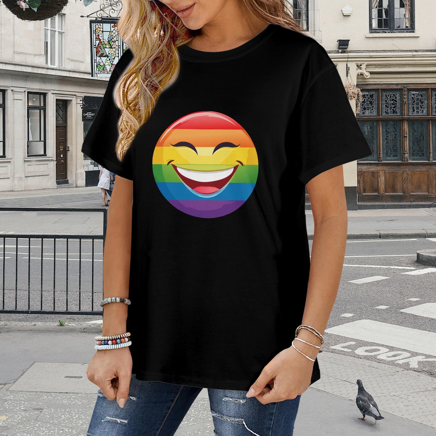 Womens Gay Pride TShirt LGBTQ fashion Custom designed by shOUT
