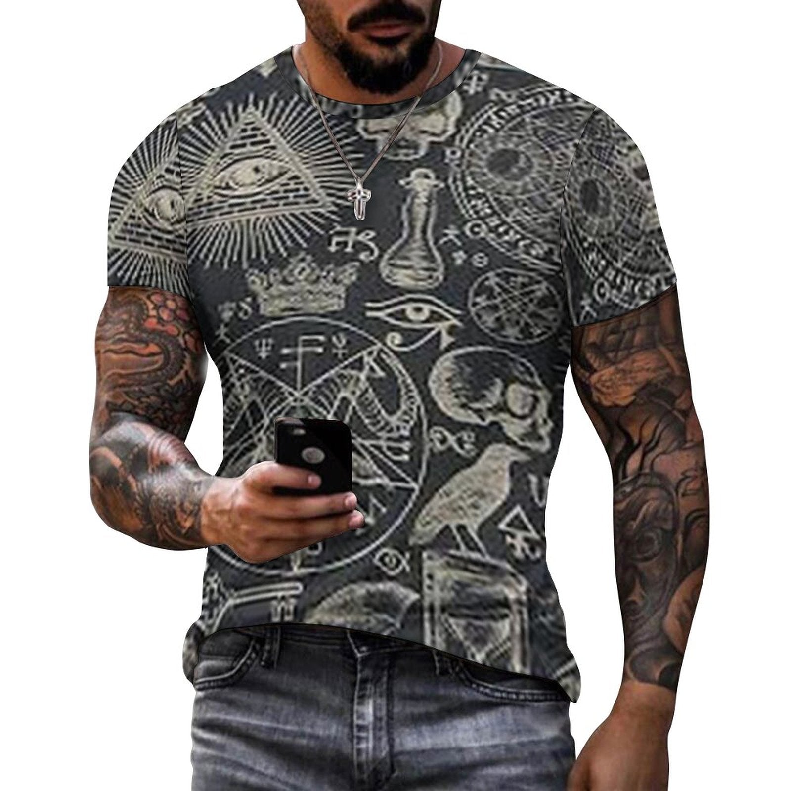 DTG 190gsm Cotton Comfort Short-Sleeve T-Shirt for Men(All-Over Printing)