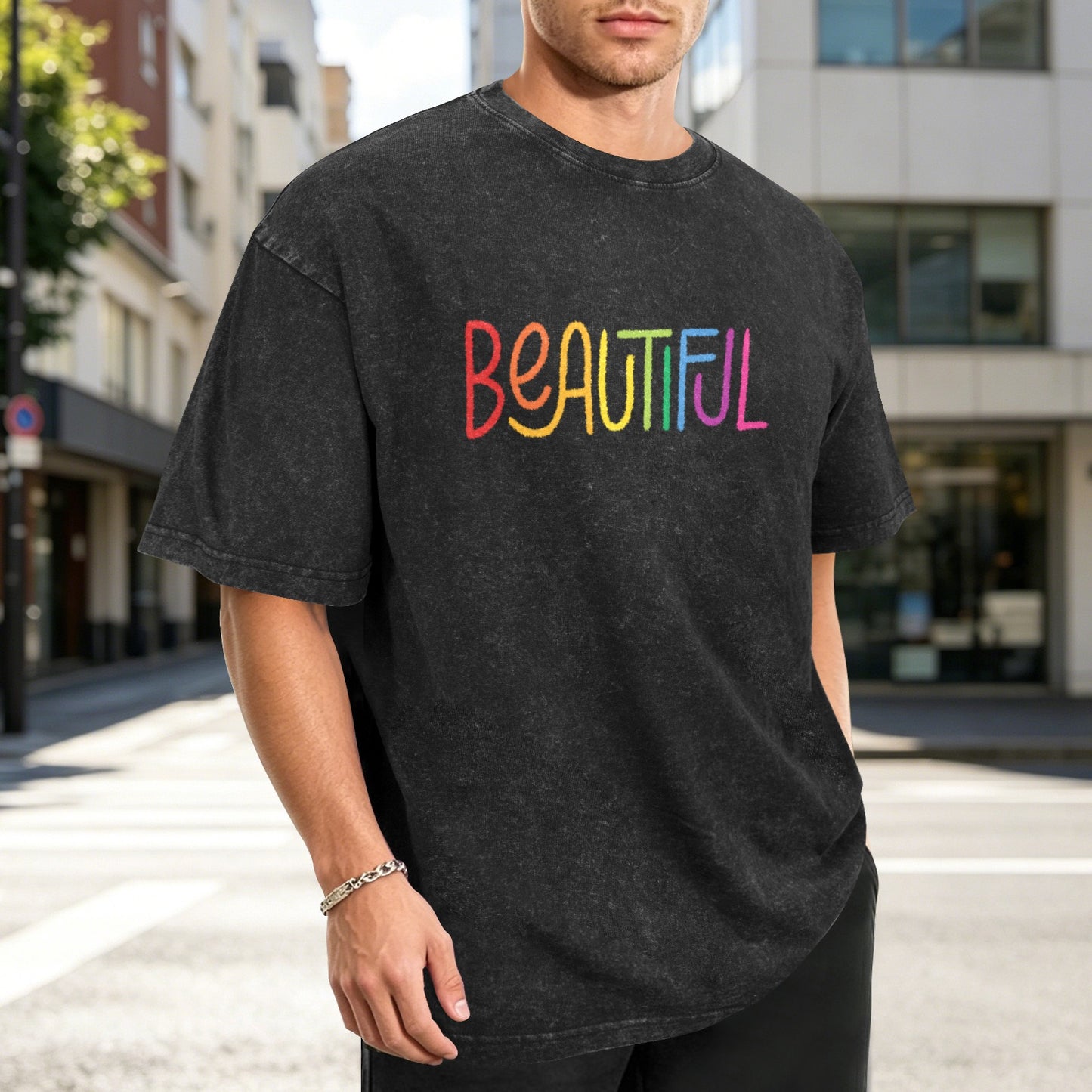Mens Washed Pride Tee Gay Pride T Shirt Custom Designed by shOUT