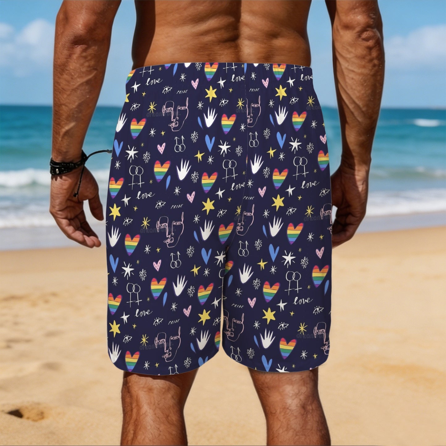 Mens Gay Pride Shorts Custom No Wrinkle Stain Resistant by shOUT