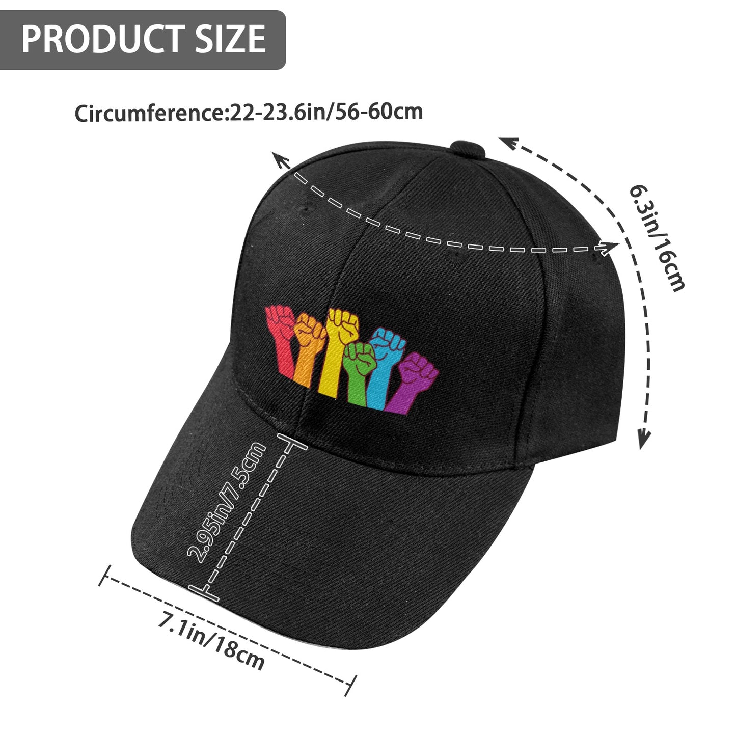 Gay pride hat Baseball Cap Custom Designed by shOUT