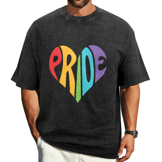 Mens Washed Pride Tee Gay Pride T Shirt Custom Designed by shOUT