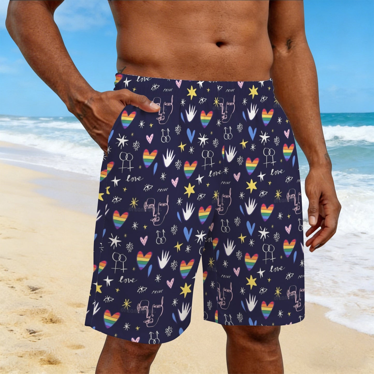 Mens Gay Pride Shorts Custom No Wrinkle Stain Resistant by shOUT