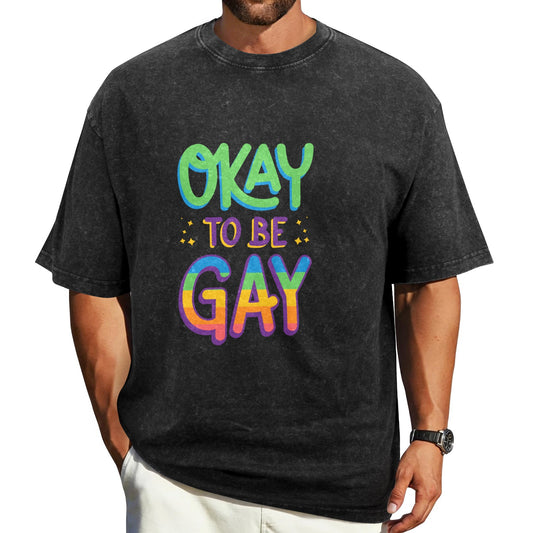 Mens Washed Pride Tee Gay Pride T Shirt Custom Designed by shOUT