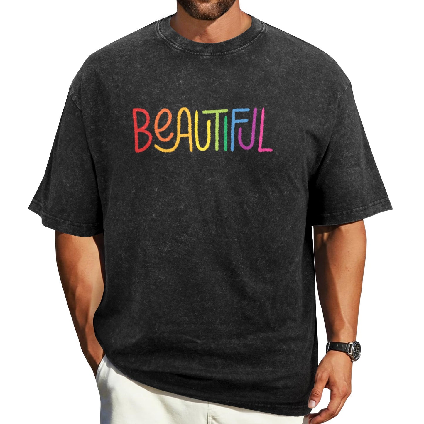 Mens Washed Pride Tee Gay Pride T Shirt Custom Designed by shOUT