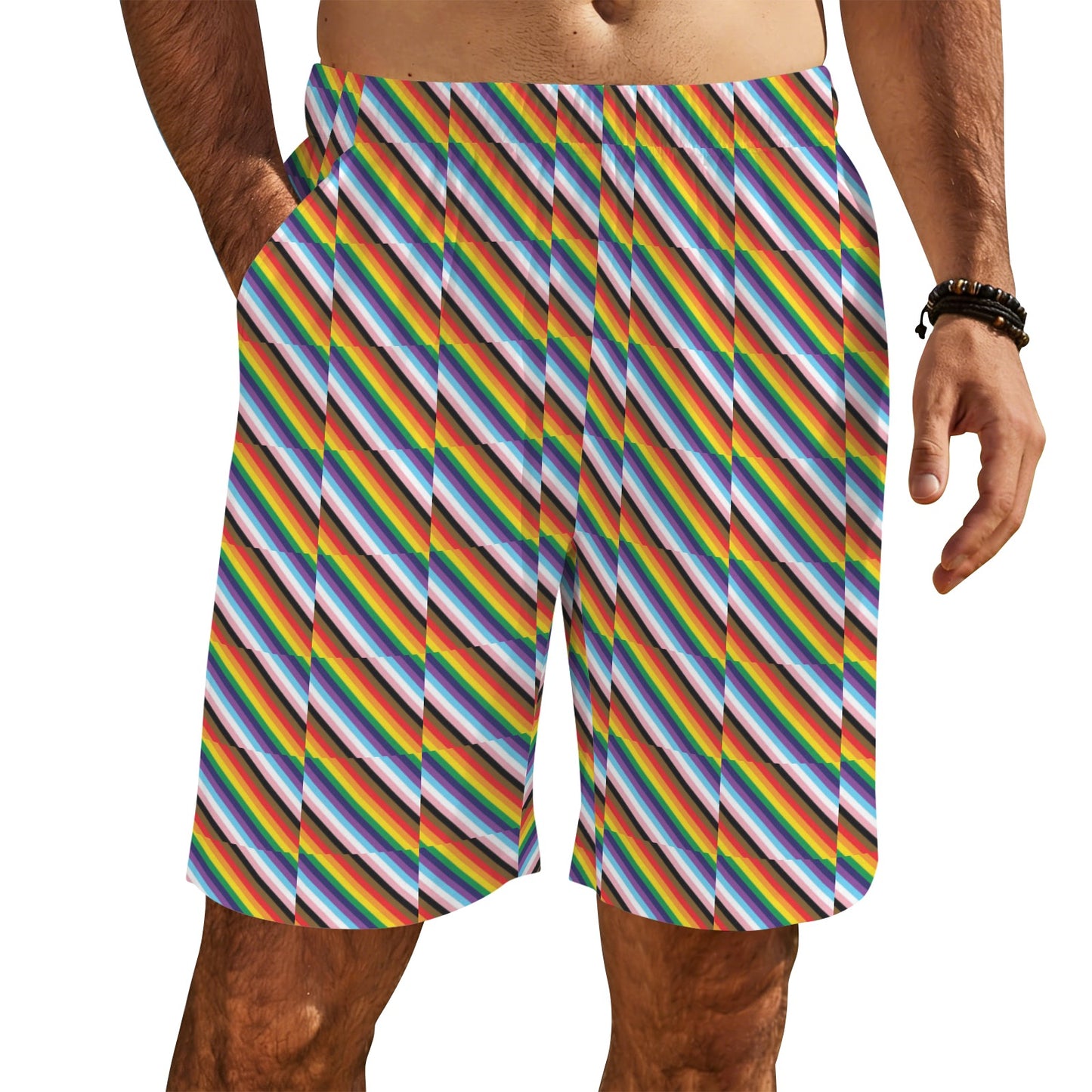 Mens Gay Pride Shorts Custom No Wrinkle Stain Resistant by shOUT