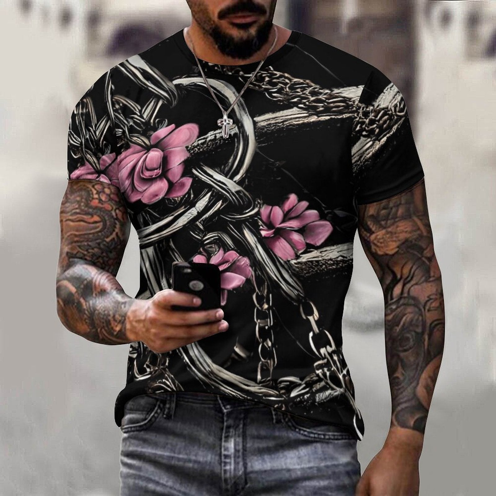 DTG 190gsm Cotton Comfort Short-Sleeve T-Shirt for Men(All-Over Printing)