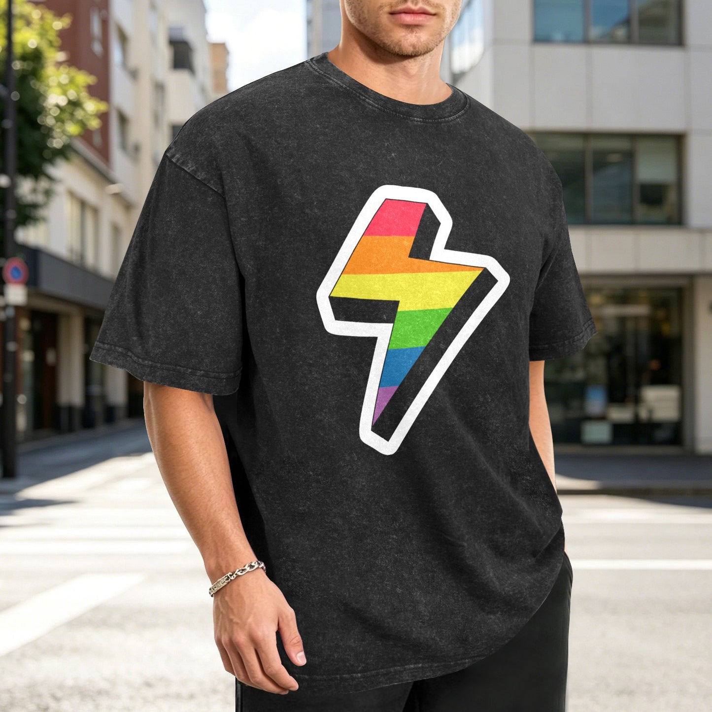 Mens Washed Pride Tee Gay Pride T Shirt Custom Designed by shOUT