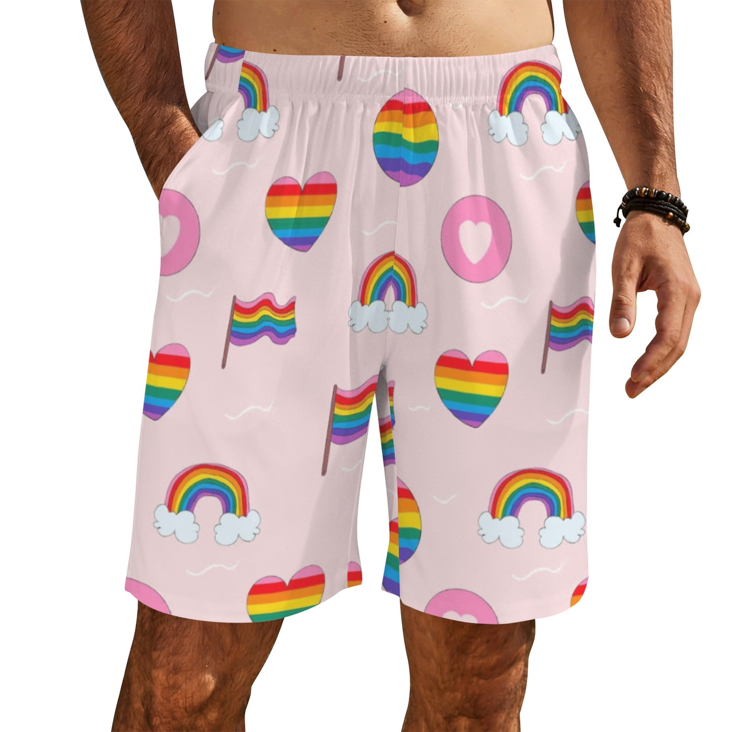 Mens Gay Pride Shorts Custom No Wrinkle Stain Resistant by shOUT