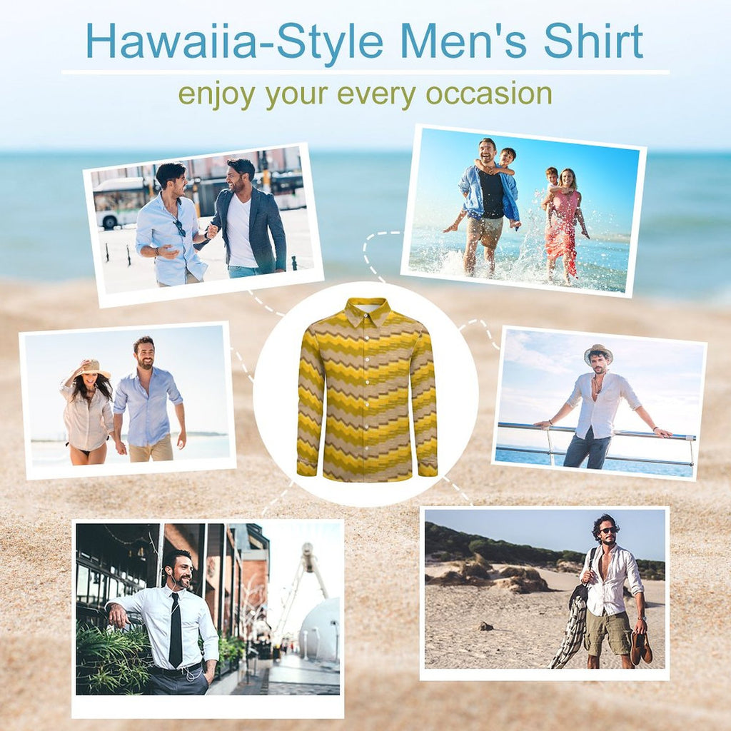 135gsm Casual Long-Sleeve Shirt for Men(All-Over Printing)