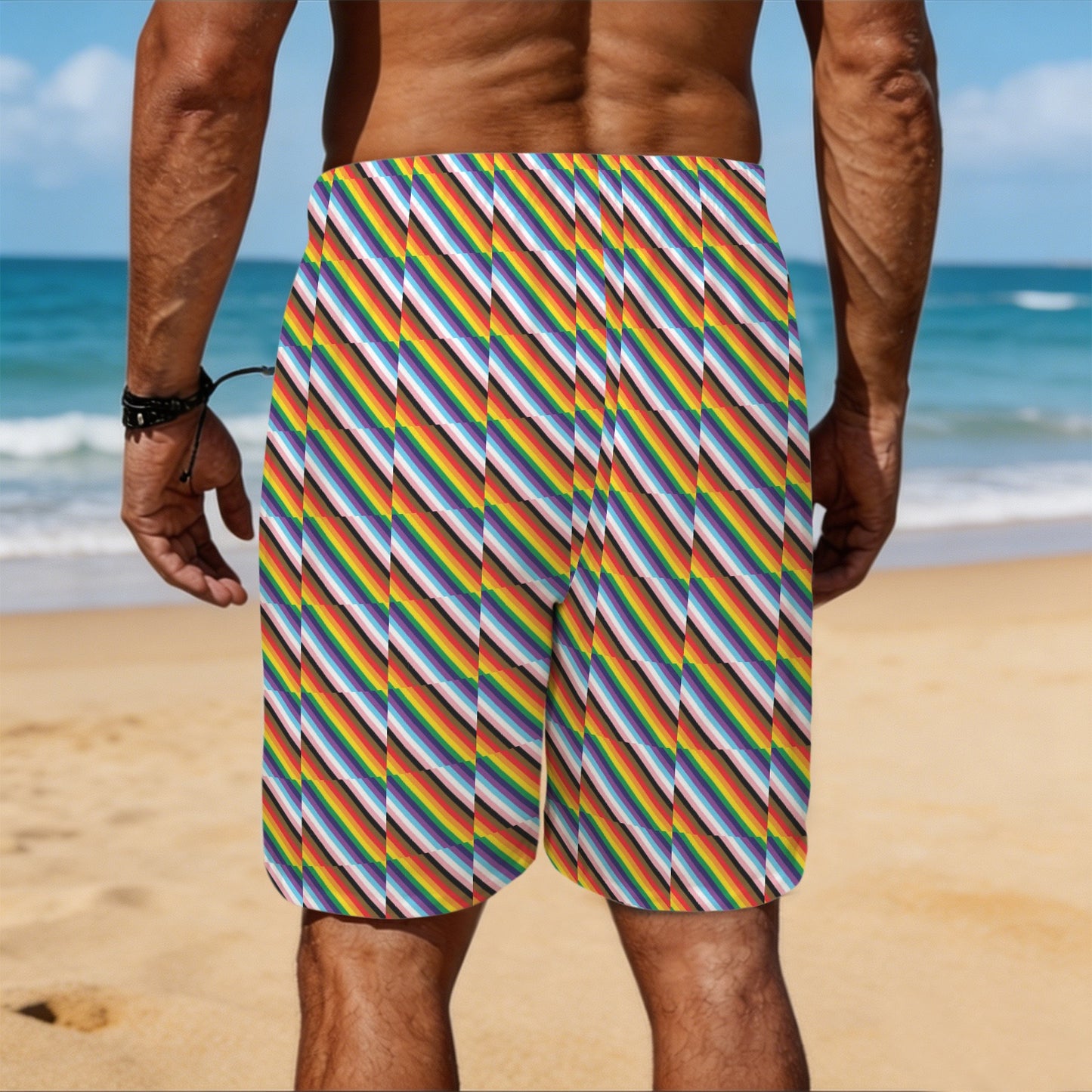 Mens Gay Pride Shorts Custom No Wrinkle Stain Resistant by shOUT