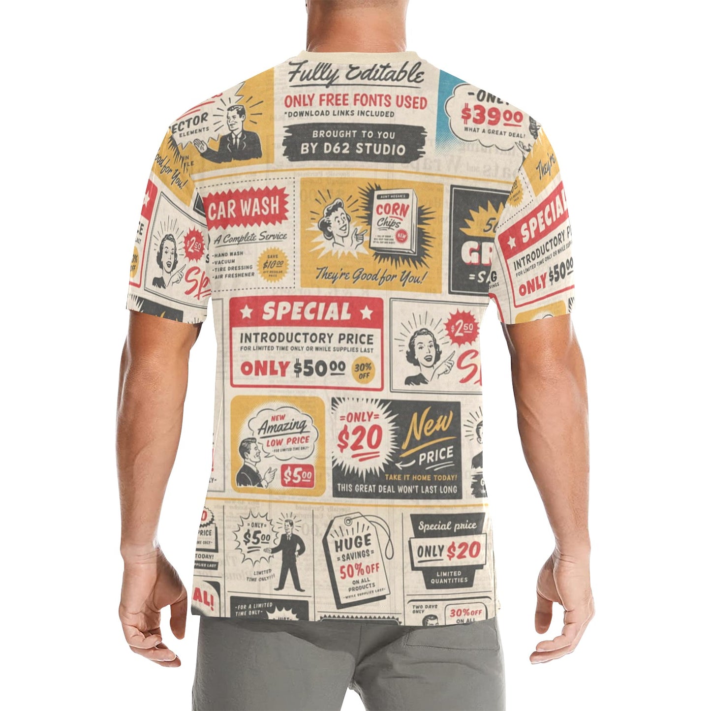 Mens Custom Print Everyday Man Shirt by Simple Discipline Non Wrinkle Easy Wearing