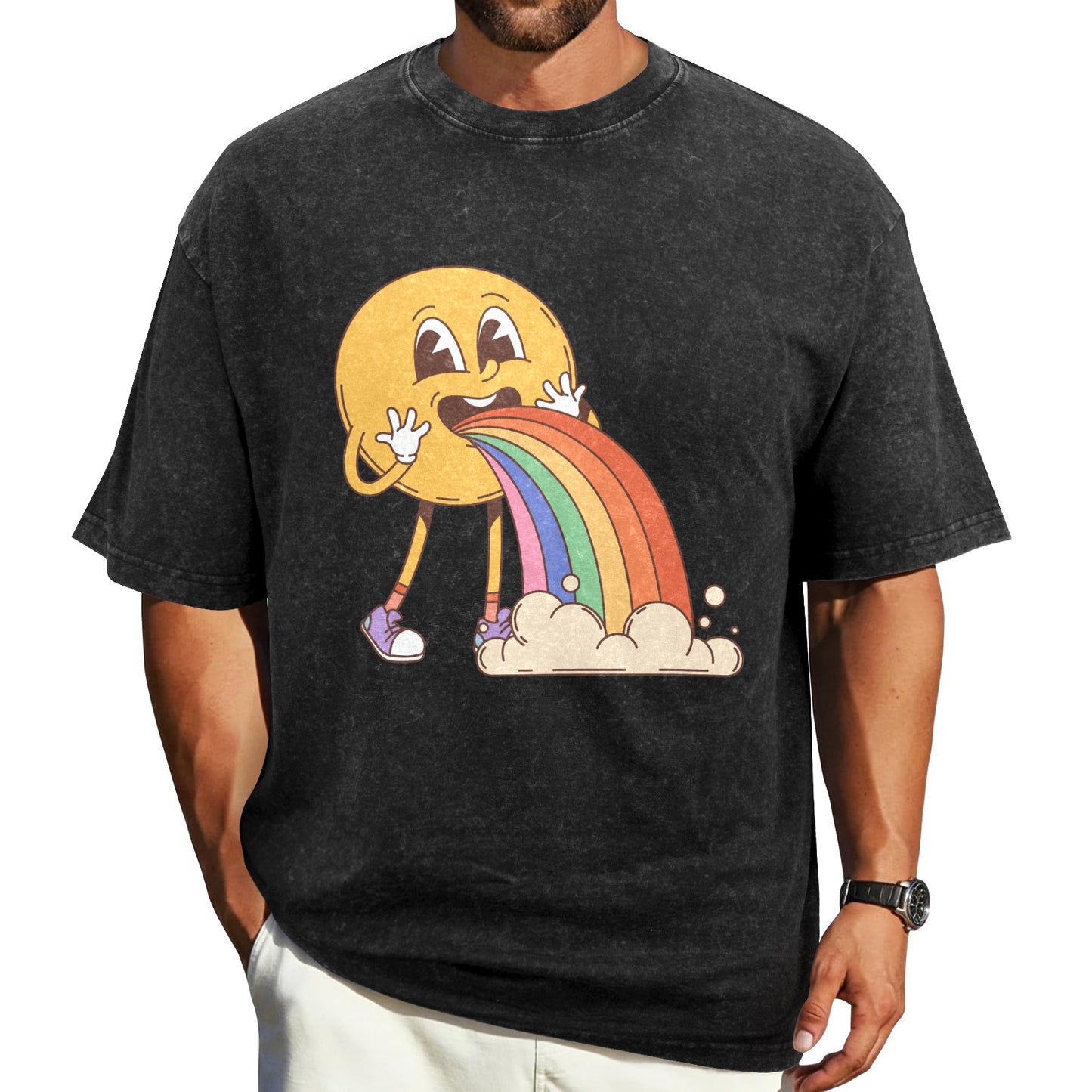 Mens Washed Pride Tee Gay Pride T Shirt Custom Designed by shOUT