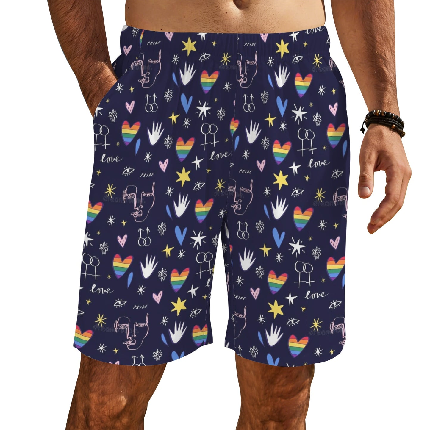 Mens Gay Pride Shorts Custom No Wrinkle Stain Resistant by shOUT
