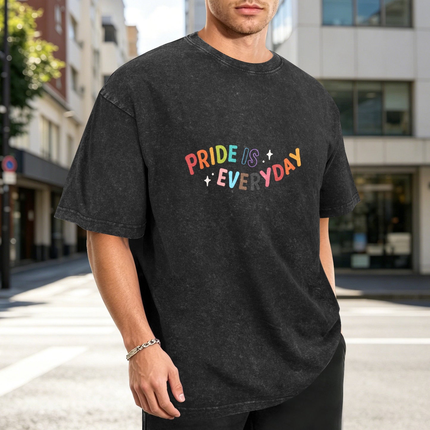 Mens Washed Pride Tee Gay Pride T Shirt Custom Designed by shOUT