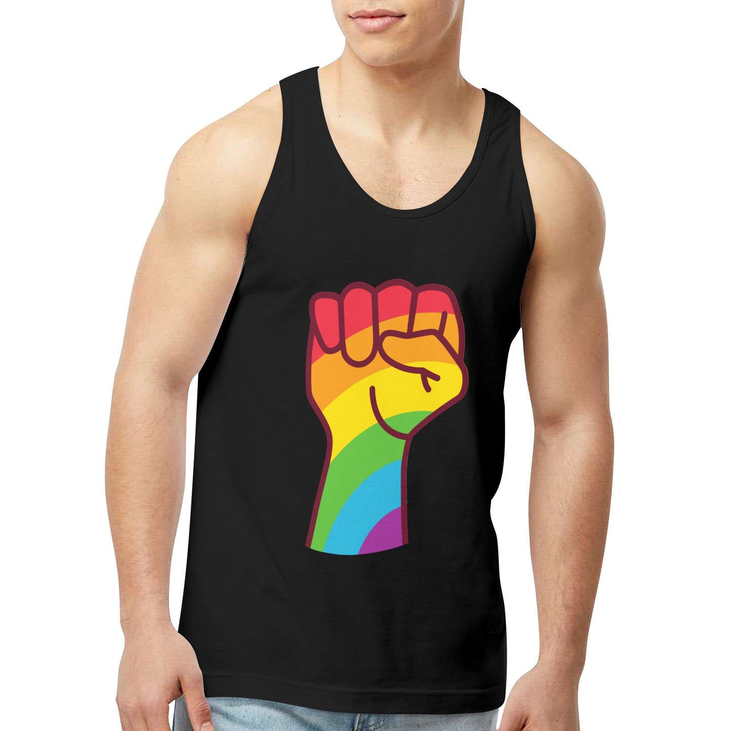 Mens Gay Pride Tank Custom Designed by shOUT