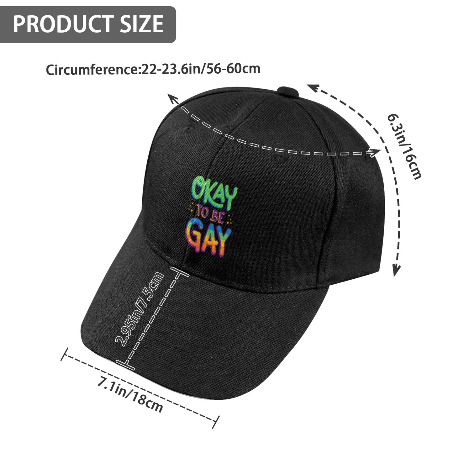 Gay pride hat Baseball Cap Custom Designed by shOUT