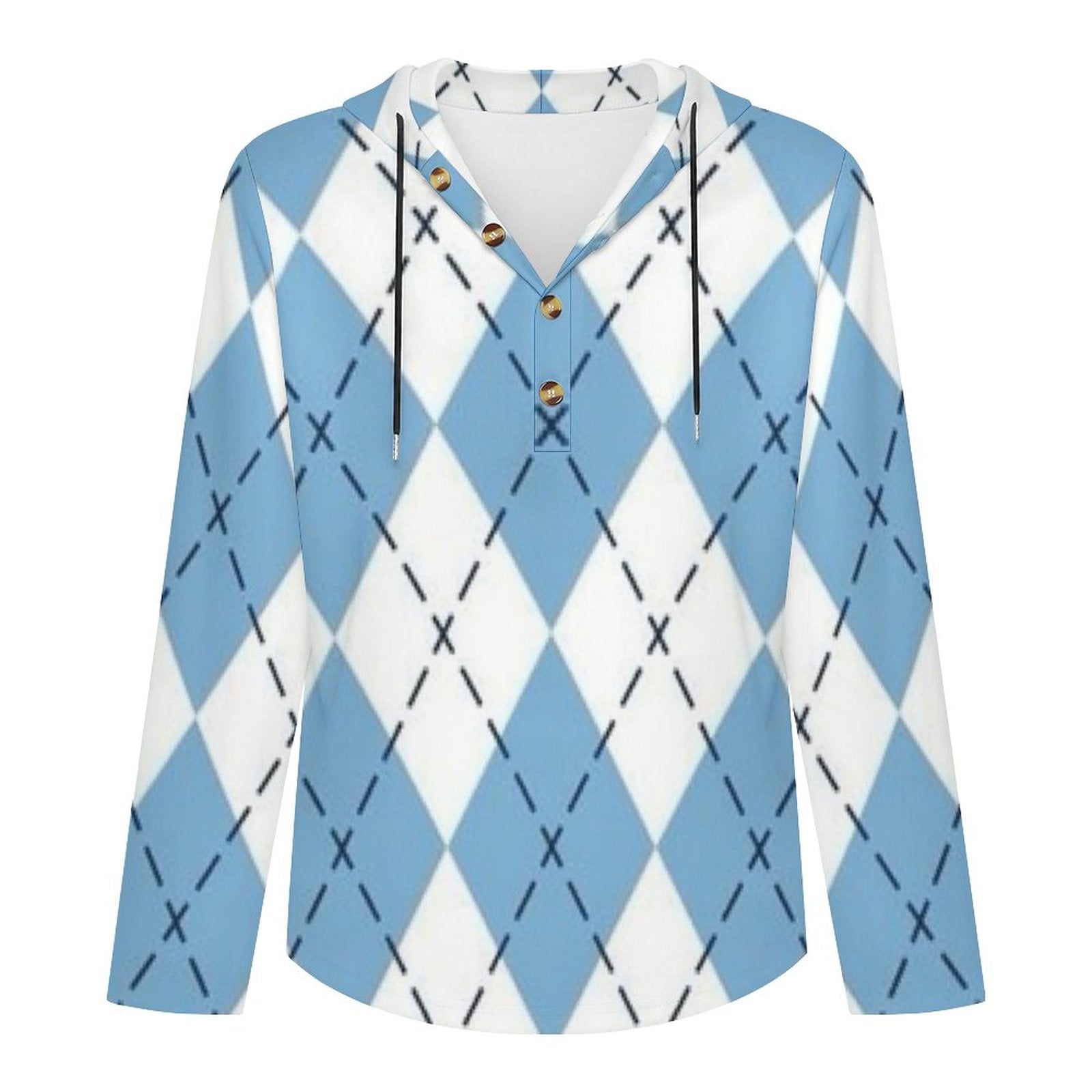 200gsm Men's Button Hooded Sweatshirt(All-Over Printing)