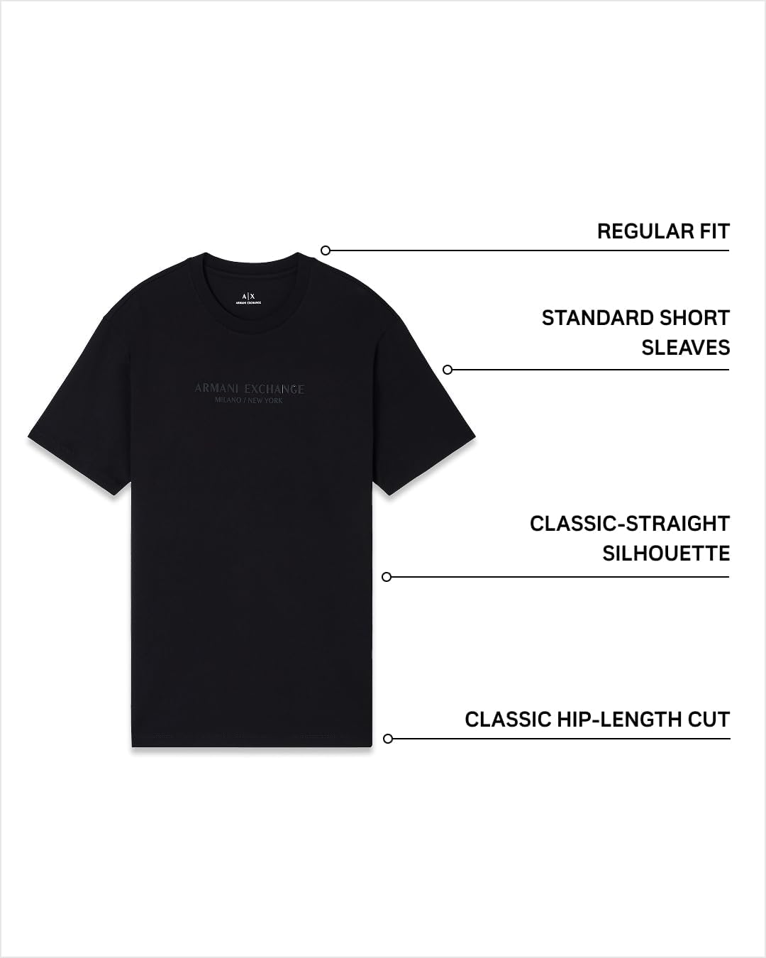 Armani Exchange Men's Box Logo Tee, Island Fossil, Large