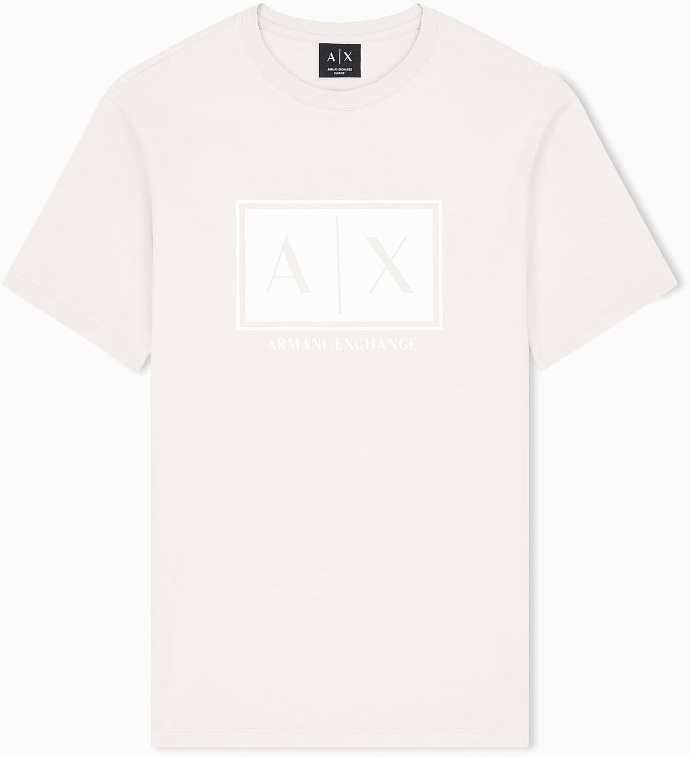 Armani Exchange Men's Box Logo Tee, Island Fossil, Large