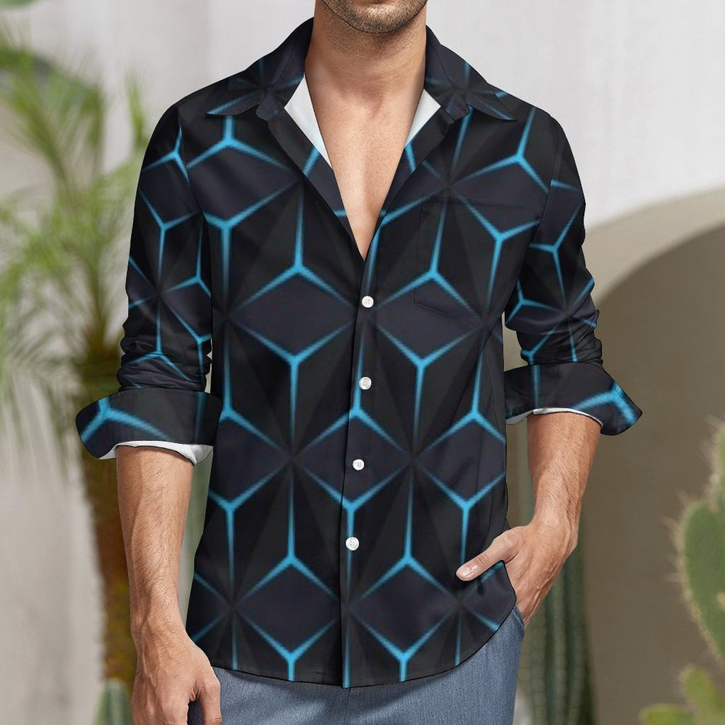 135gsm Casual Long-Sleeve Shirt for Men(All-Over Printing)