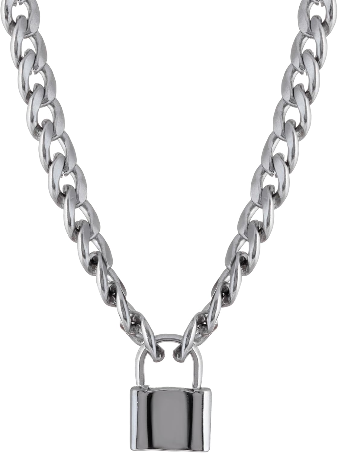 HAQUIL Lock Men Necklace Padlock Necklace Stainless Steel Lock Chain Jewelry for Men Women