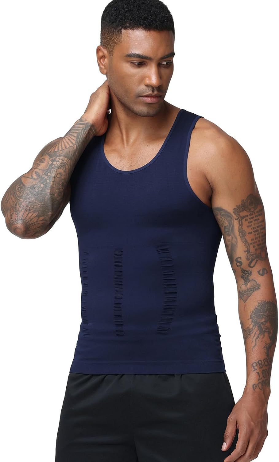 Men's Compression Shirt Slimming Body Shaper Vest Tank Tops Workout Abs Abdomen Undershirts