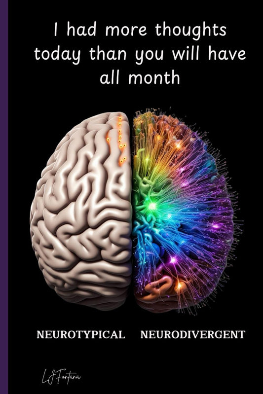 Divergent Depths: I Have More Thoughts in an Hour Than You Will Have All Month: Neurodivergent Notebook ADHD Journal Embrace Neurodiversity Gift Planner Organizer