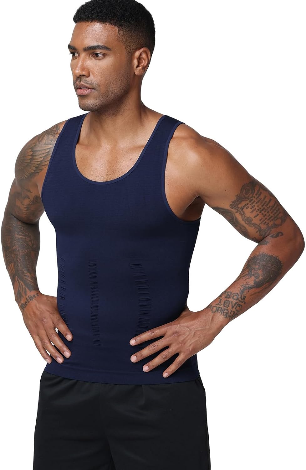 Men's Compression Shirt Slimming Body Shaper Vest Tank Tops Workout Abs Abdomen Undershirts