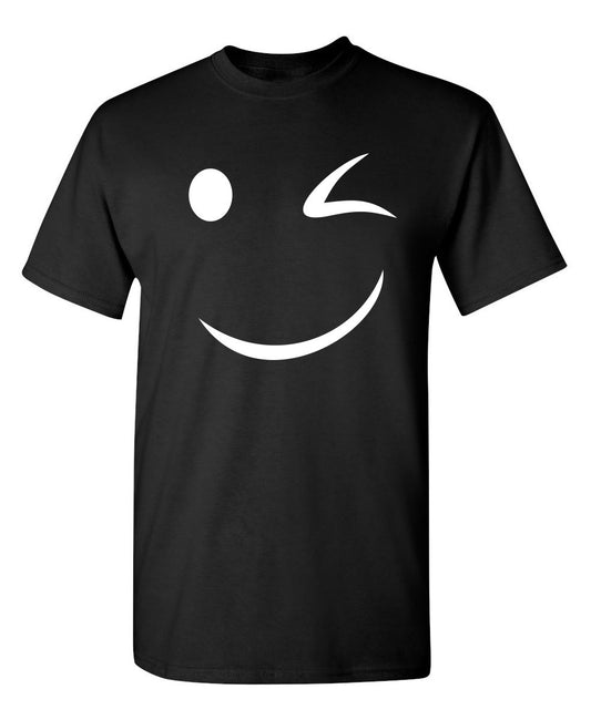 Wink Smile Face Graphic Novelty Funny Gag Gift T Shirt tee