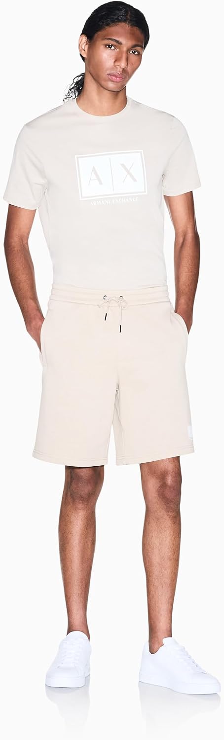 Armani Exchange Men's Box Logo Tee, Island Fossil, Large