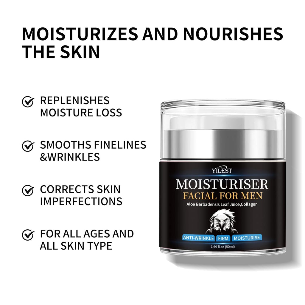 YILEST Men's Anti-Wrinkle Firming Face Moisturizer,Men skin care 1.69 Fl Oz