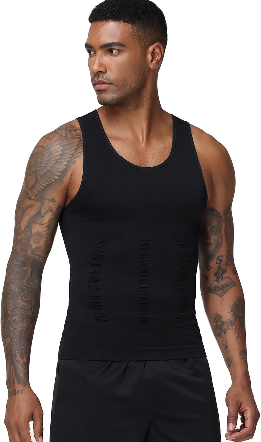 Men's Compression Shirt Slimming Body Shaper Vest Tank Tops Workout Abs Abdomen Undershirts