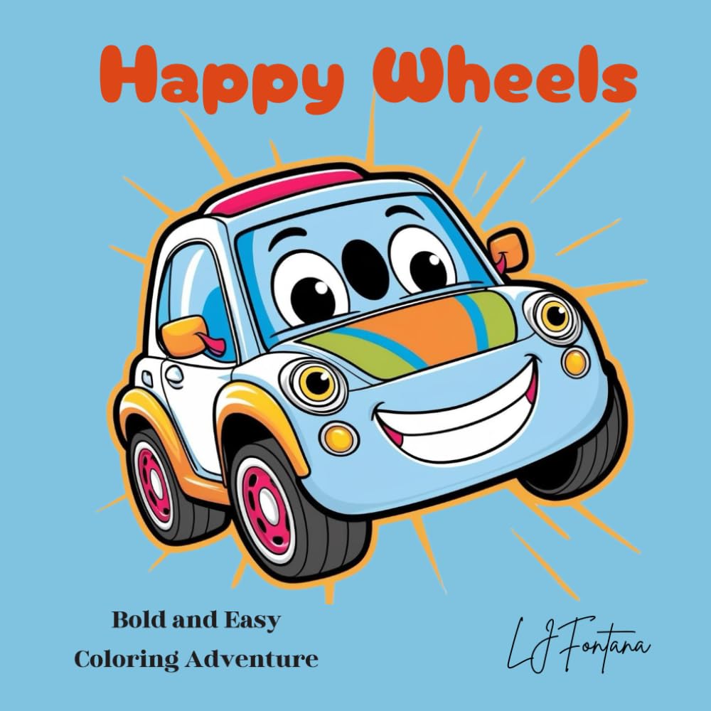Happy Wheels: Cute, bold and easy coloring adventure for all ages