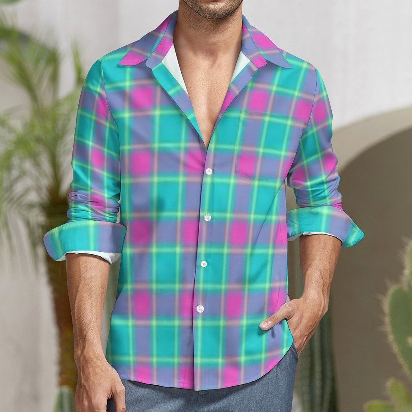 Custom Designed Eco Weave Long Sleeve Casual Shirt LS