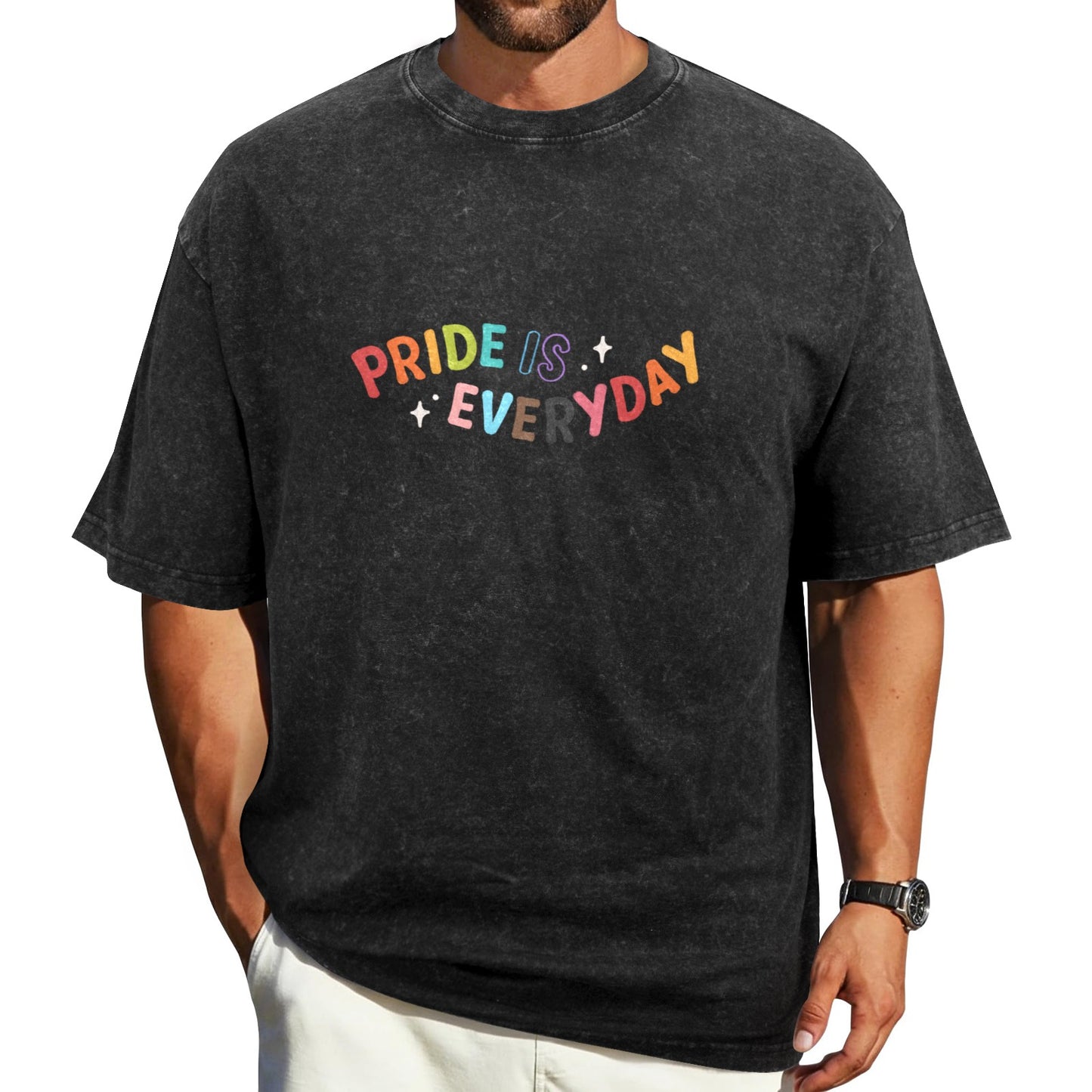 Mens Washed Pride Tee Gay Pride T Shirt Custom Designed by shOUT