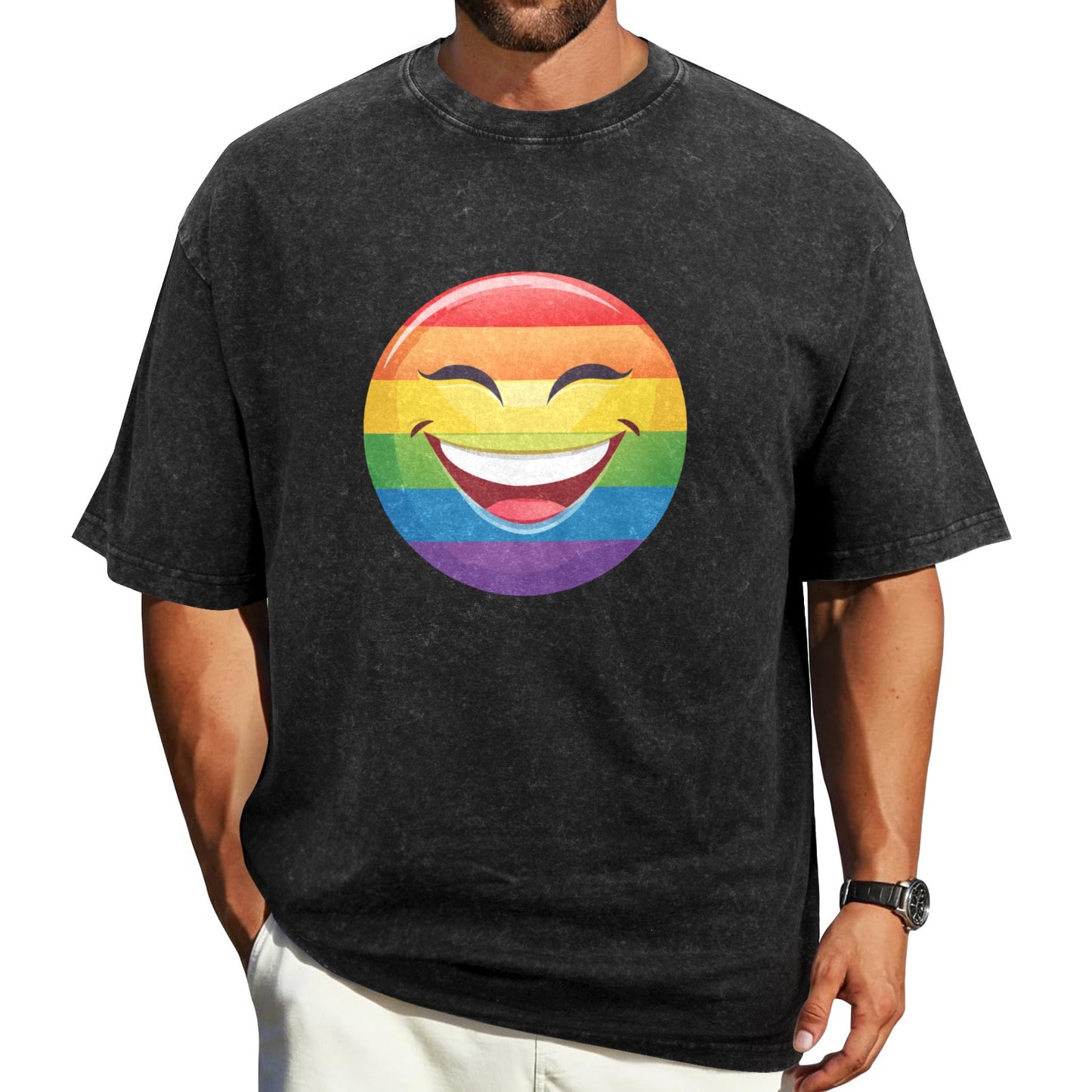 Mens Washed Pride Tee Gay Pride T Shirt Custom Designed by shOUT