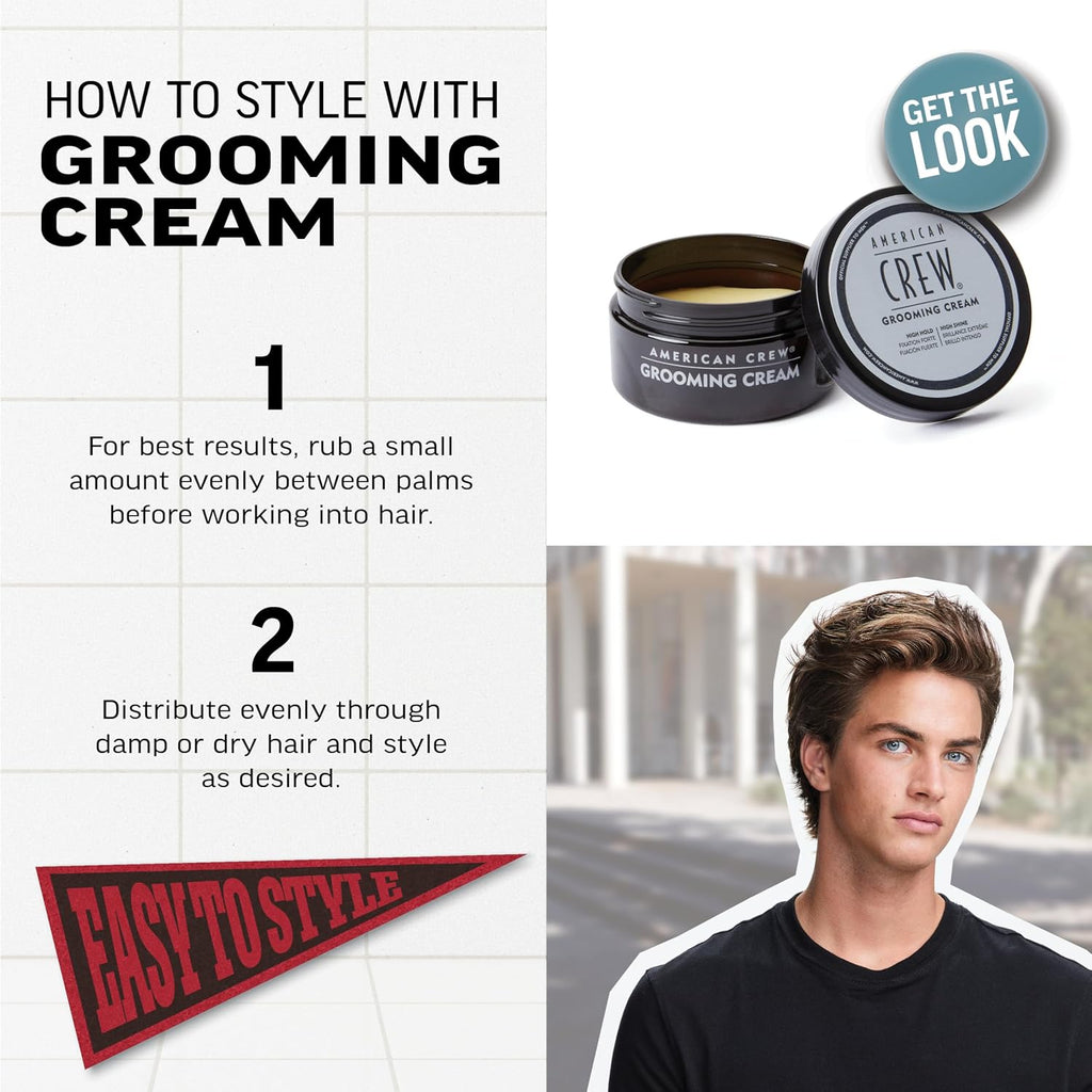 American Crew Men's Grooming Cream, High Hold & High Shine, 3 oz