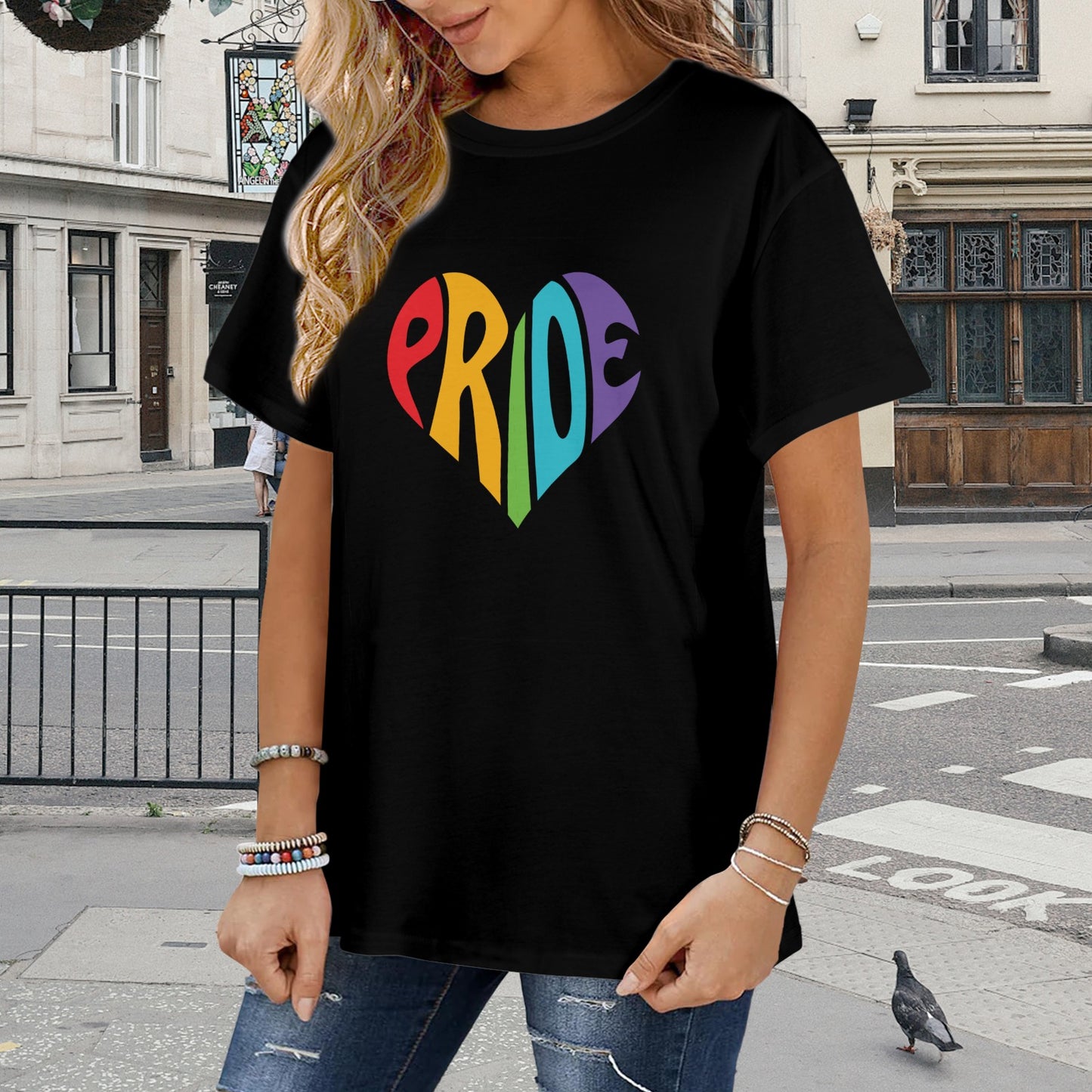 Womens Gay Pride TShirt LGBTQ fashion Custom designed by shOUT