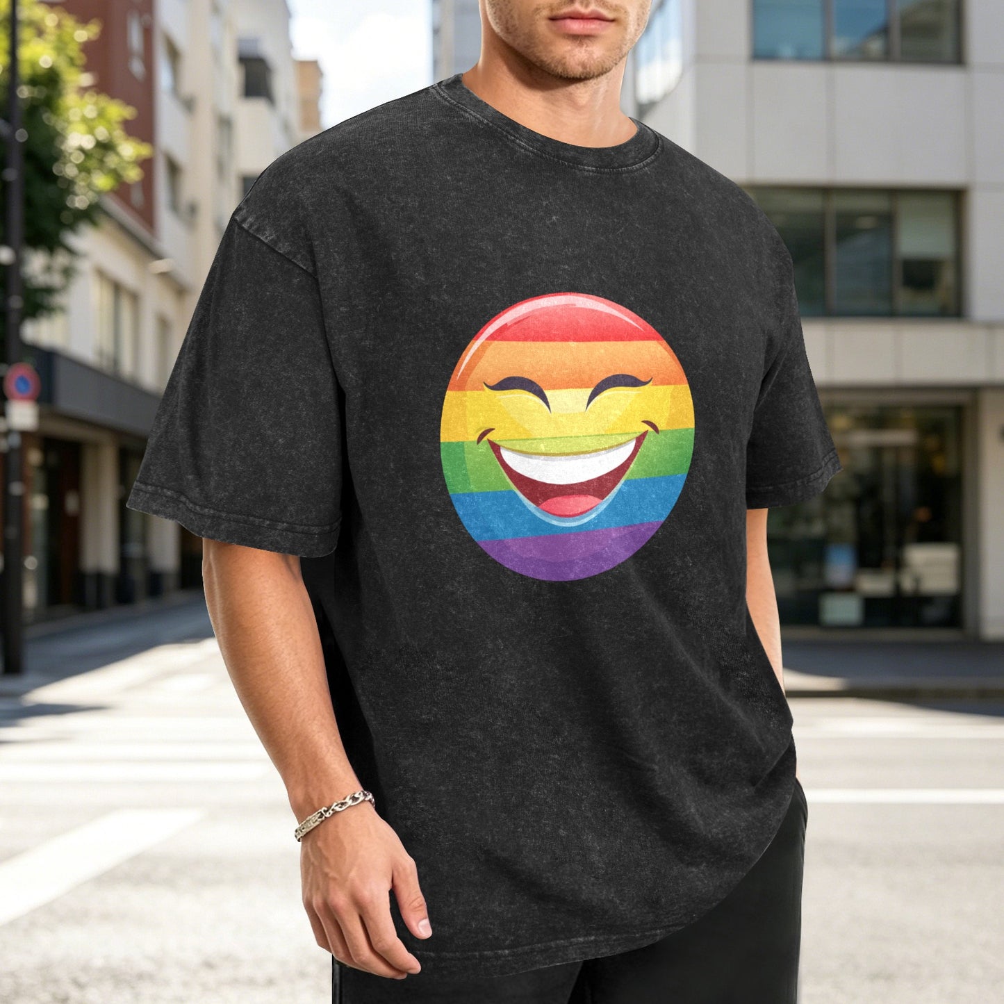 Mens Washed Pride Tee Gay Pride T Shirt Custom Designed by shOUT