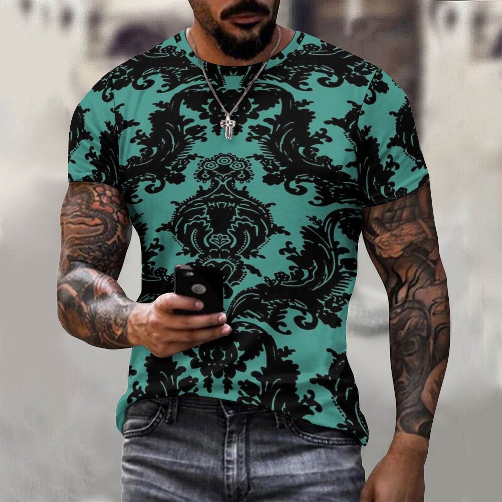 DTG 190gsm Cotton Comfort Short-Sleeve T-Shirt for Men(All-Over Printing)