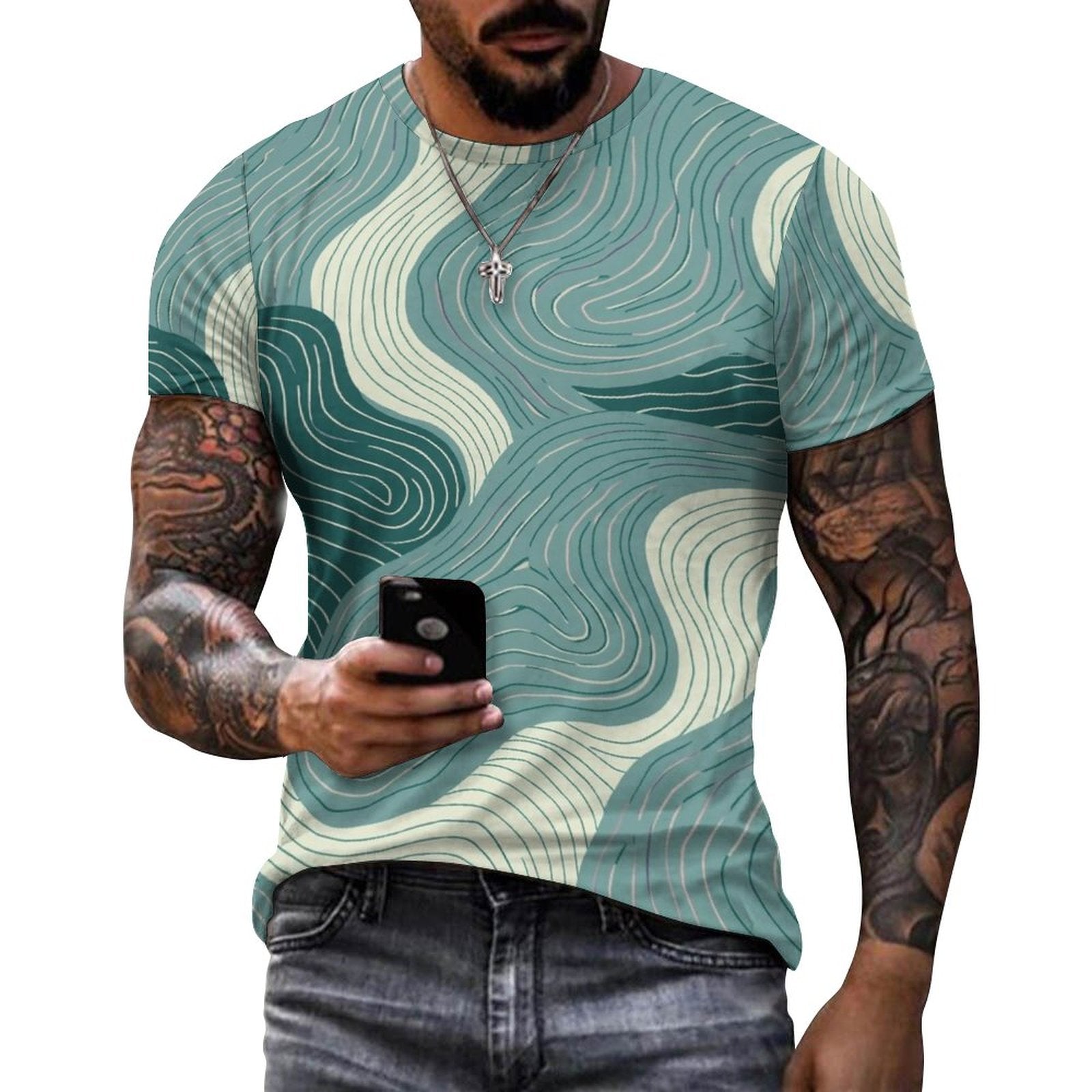 DTG 190gsm Cotton Comfort Short-Sleeve T-Shirt for Men(All-Over Printing)