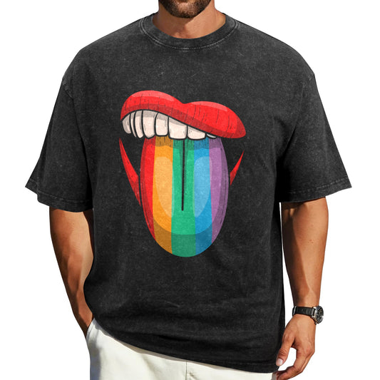 Mens Washed Pride Tee Gay Pride T Shirt Custom Designed by shOUT