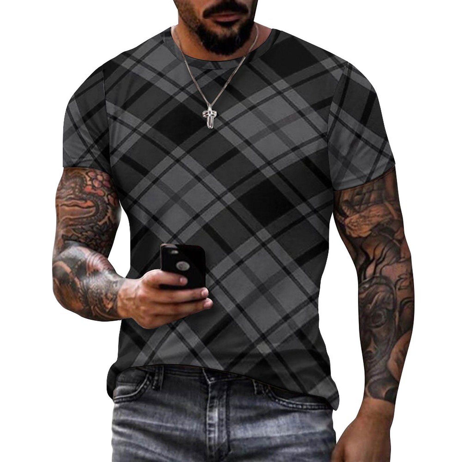 DTG 190gsm Cotton Comfort Short-Sleeve T-Shirt for Men(All-Over Printing)