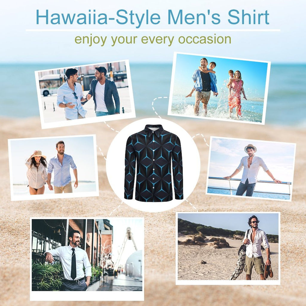 135gsm Casual Long-Sleeve Shirt for Men(All-Over Printing)