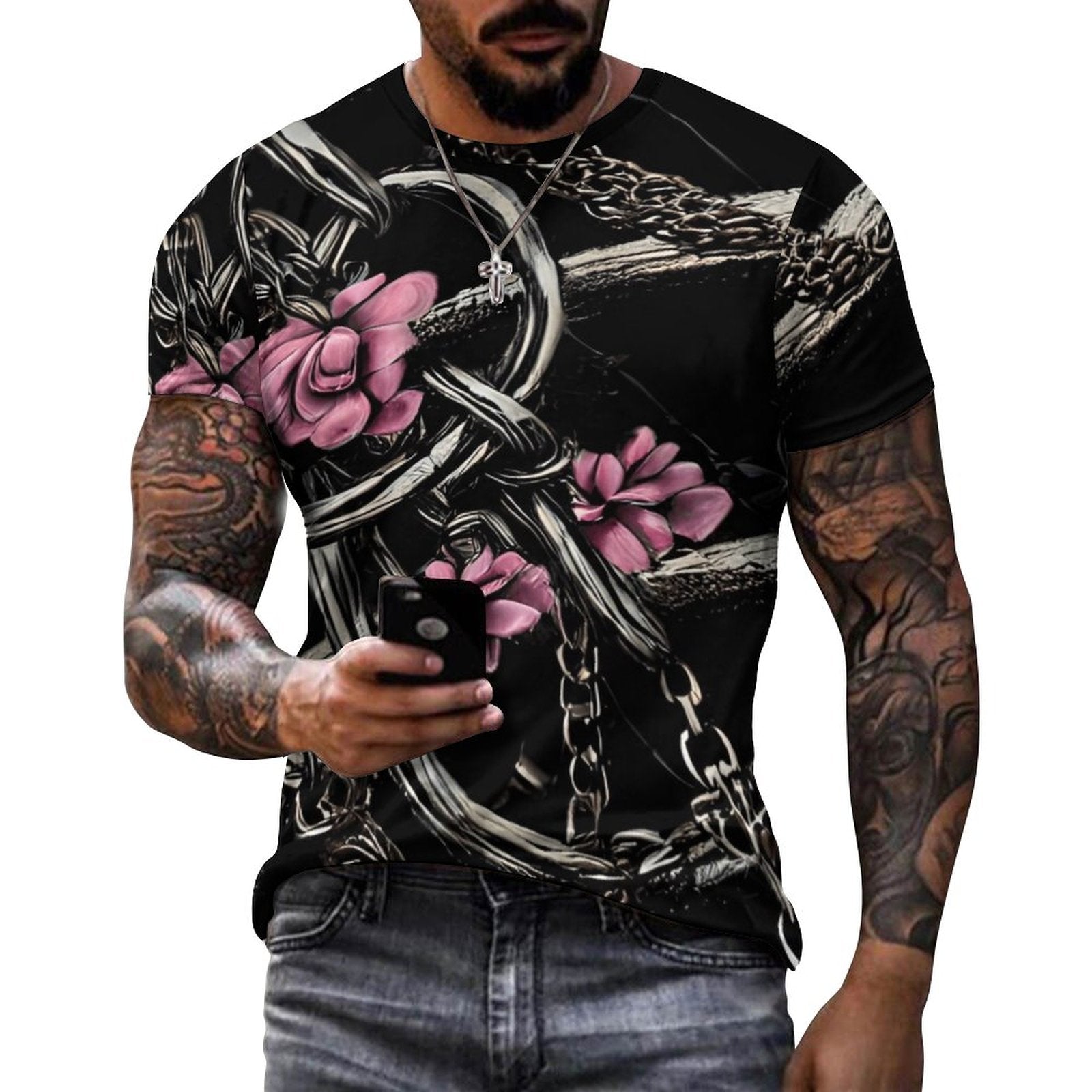 DTG 190gsm Cotton Comfort Short-Sleeve T-Shirt for Men(All-Over Printing)