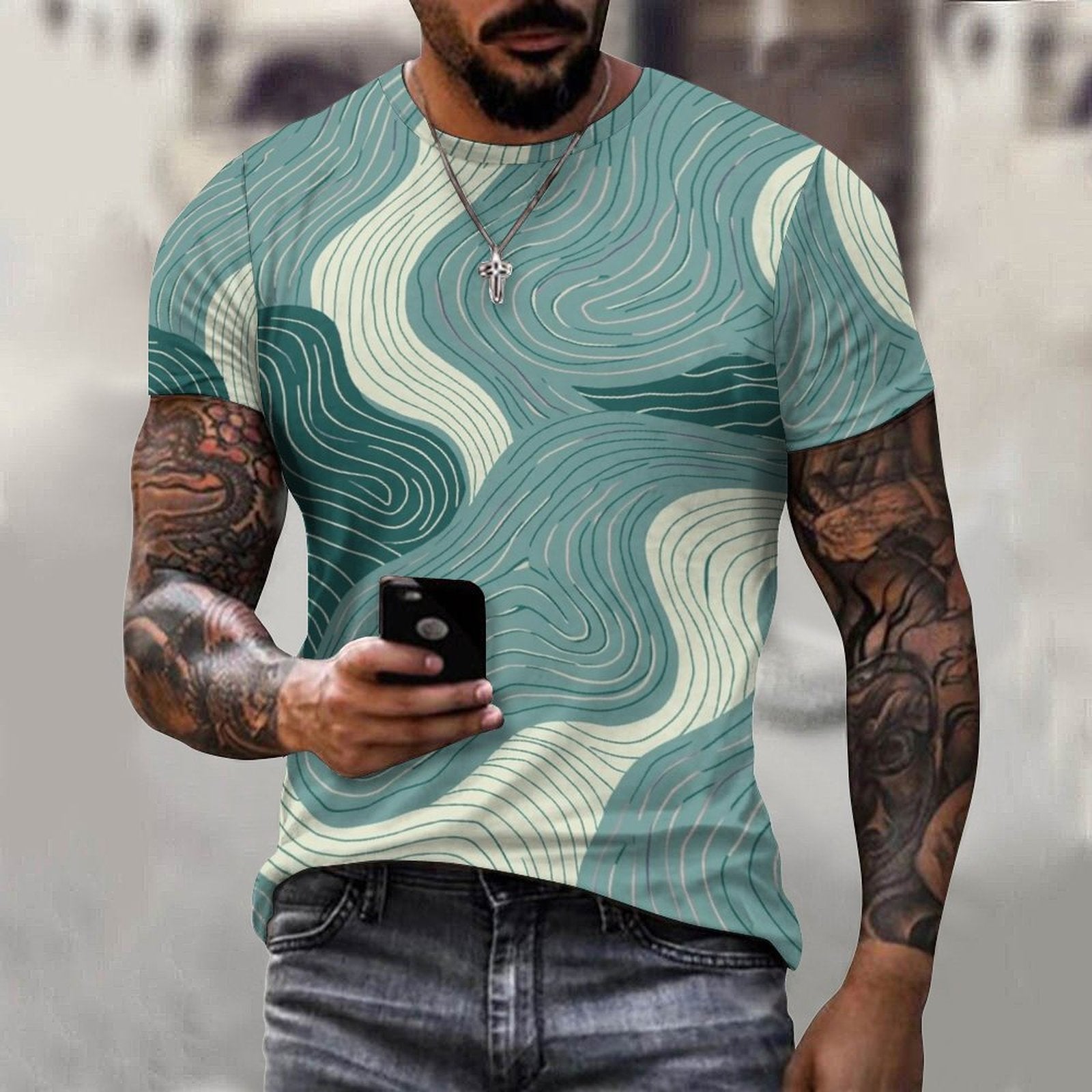 DTG 190gsm Cotton Comfort Short-Sleeve T-Shirt for Men(All-Over Printing)