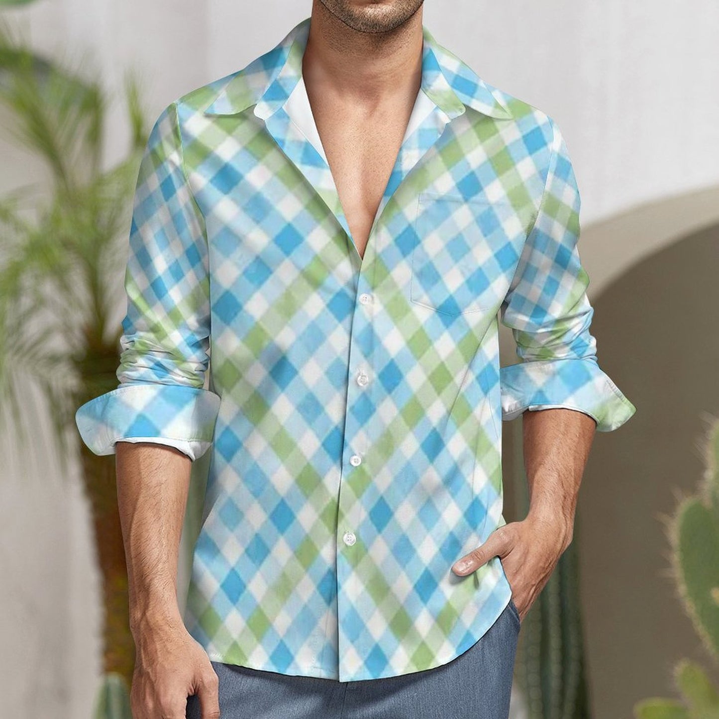 Custom Designed Eco Weave Long Sleeve Casual Shirt LS