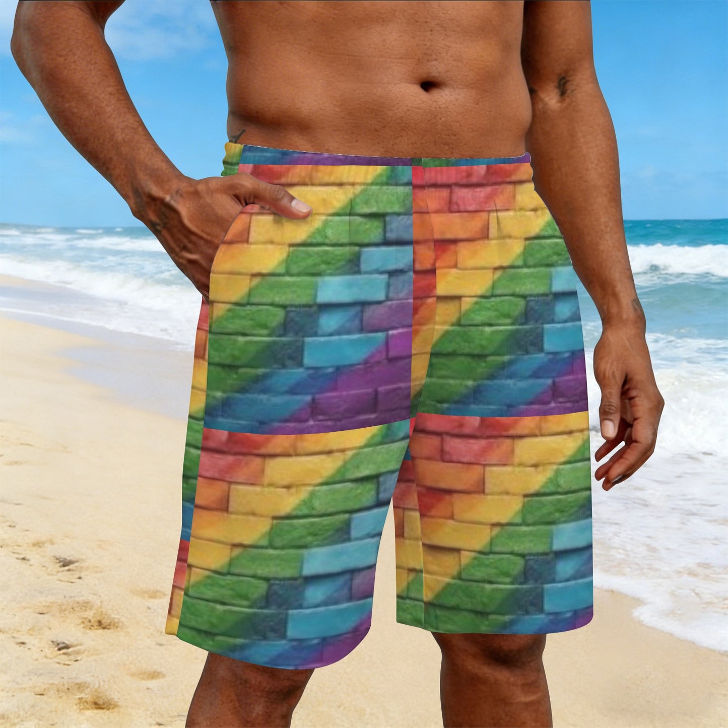 Mens Gay Pride Shorts Custom No Wrinkle Stain Resistant by shOUT